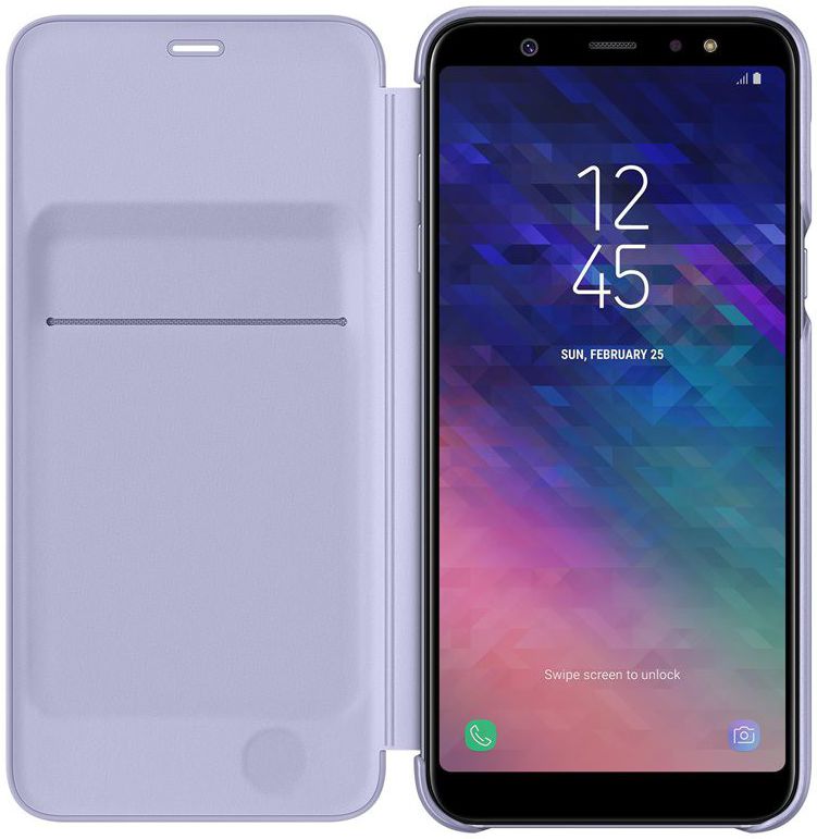 Samsung Galaxy A6 Plus Wallet Cover Lavender afbeelding 1