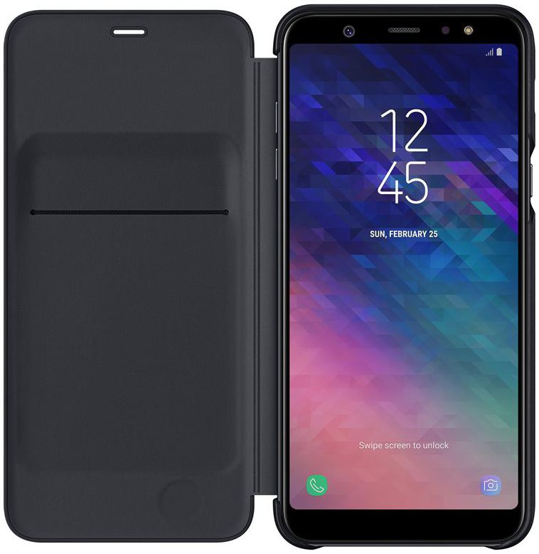 Samsung Galaxy A6 Plus Wallet Cover Zwart afbeelding 1
