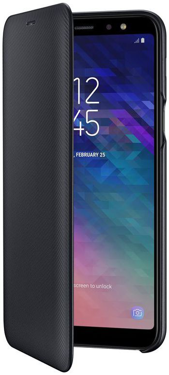 Samsung Galaxy A6 Plus Wallet Cover Zwart afbeelding 2