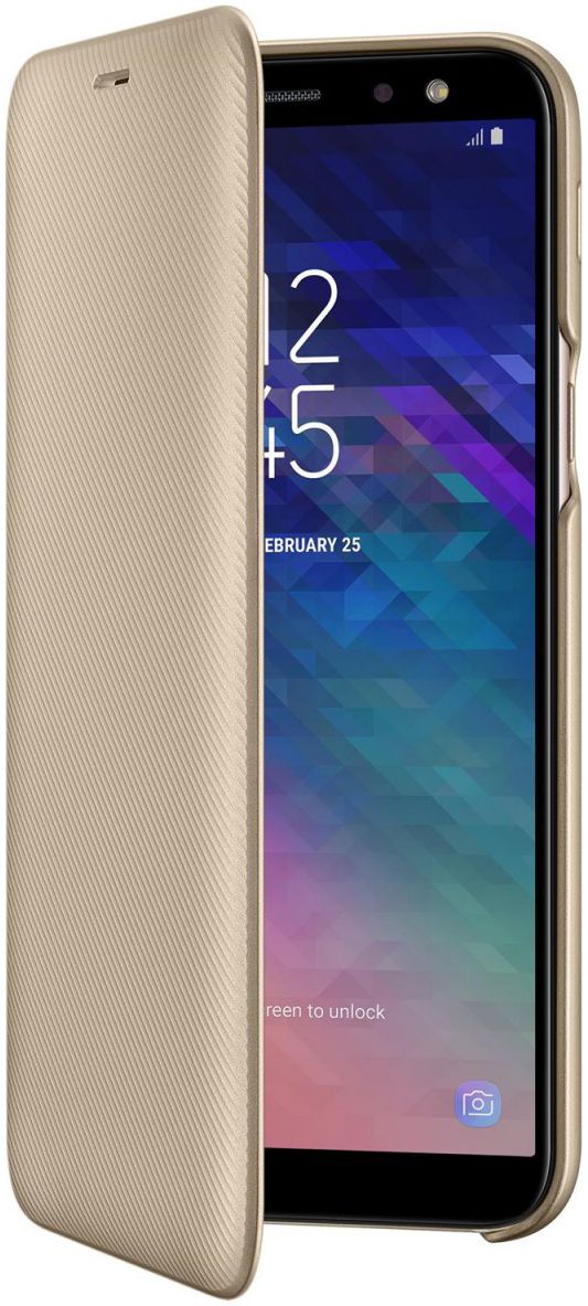 Origineel Samsung Galaxy A6 (2018) Hoesje Wallet Cover Goud afbeelding 2