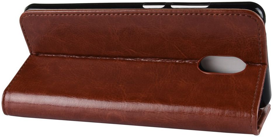 Wiko Lenny 5 Lederen Wallet Hoesje Bruin afbeelding 6