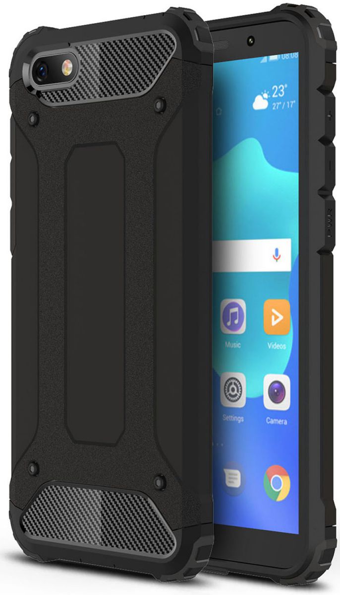 Huawei Y5 (2018) Hybride Hoesje Zwart afbeelding 1