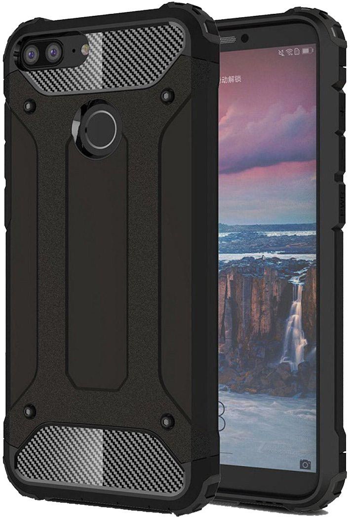 Huawei Y7 (2018) Hybride Hoesje Zwart afbeelding 1