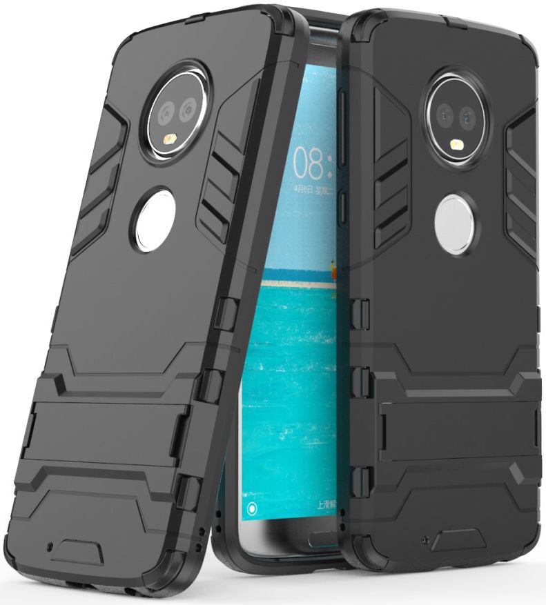 Motorola Moto G6 Hybride Kickstand Hoesje Zwart afbeelding 1