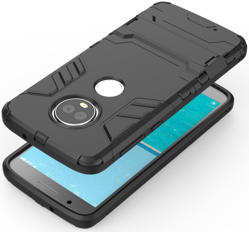 Motorola Moto G6 Hybride Kickstand Hoesje Zwart afbeelding 2