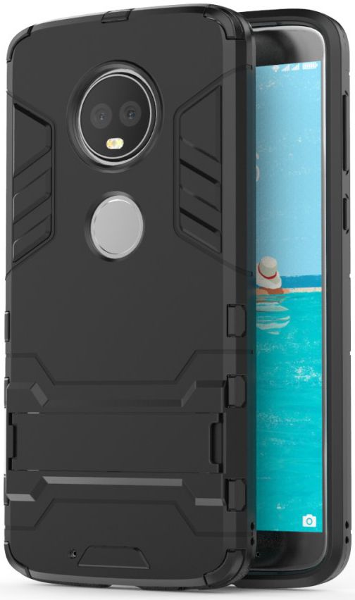Motorola Moto G6 Hybride Kickstand Hoesje Zwart afbeelding 3
