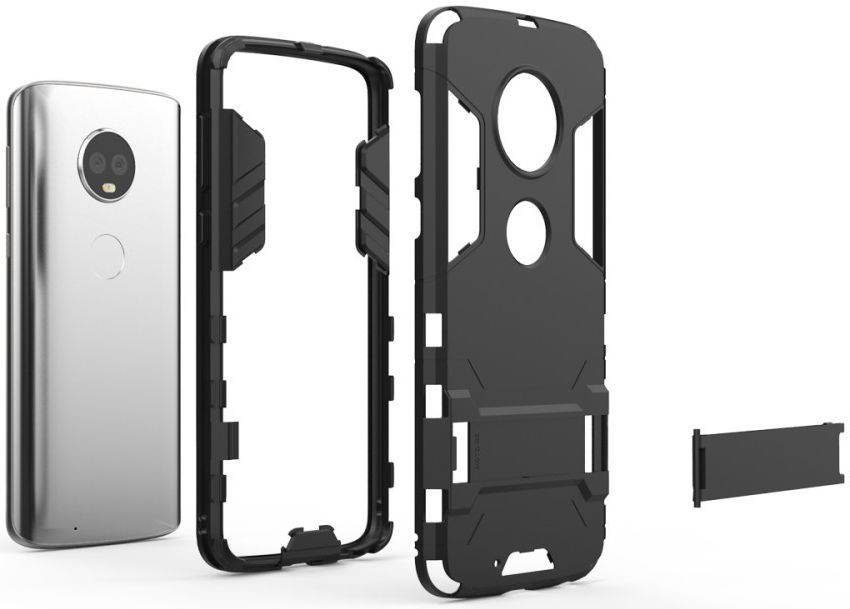 Motorola Moto G6 Hybride Kickstand Hoesje Zwart afbeelding 4