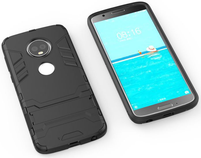Motorola Moto G6 Hybride Kickstand Hoesje Zwart afbeelding 6