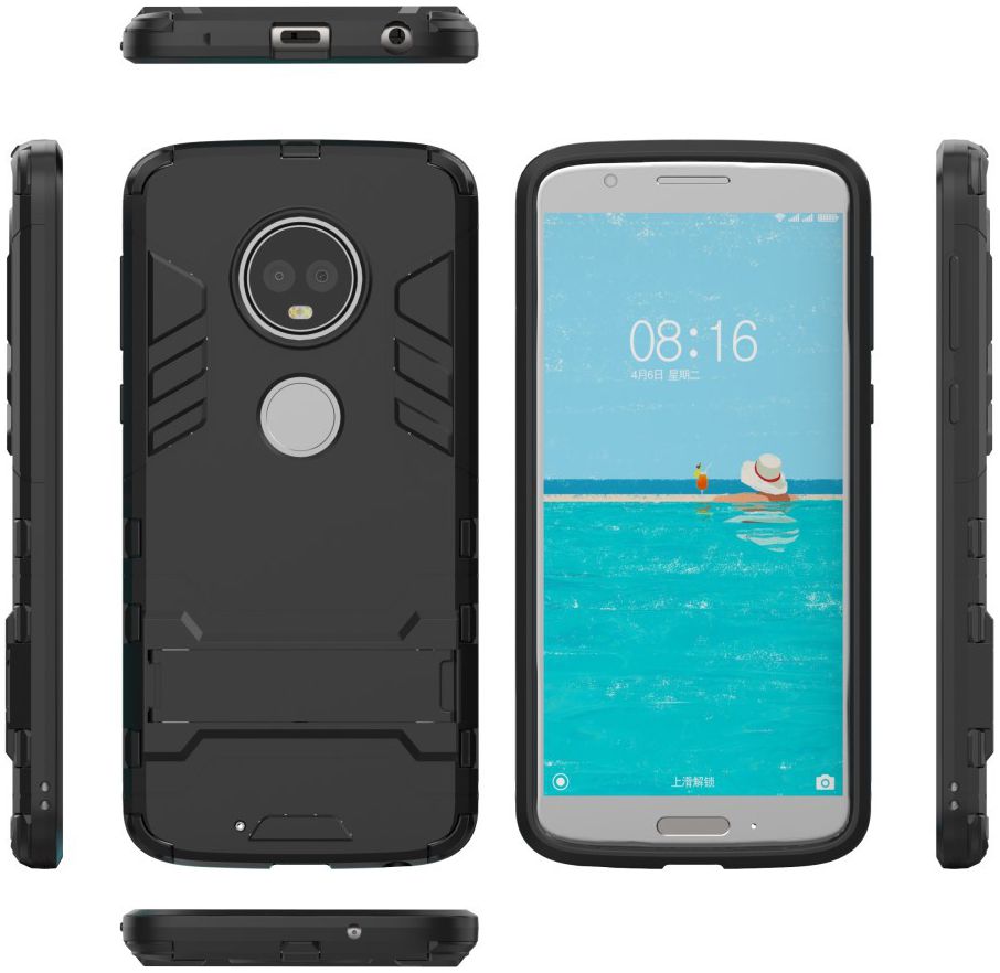 Motorola Moto G6 Hybride Kickstand Hoesje Zwart afbeelding 8
