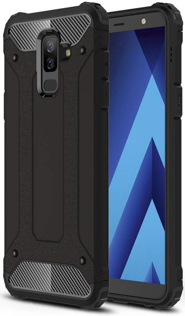 Samsung Galaxy A6 Plus Hybride Hoesje Zwart afbeelding 1