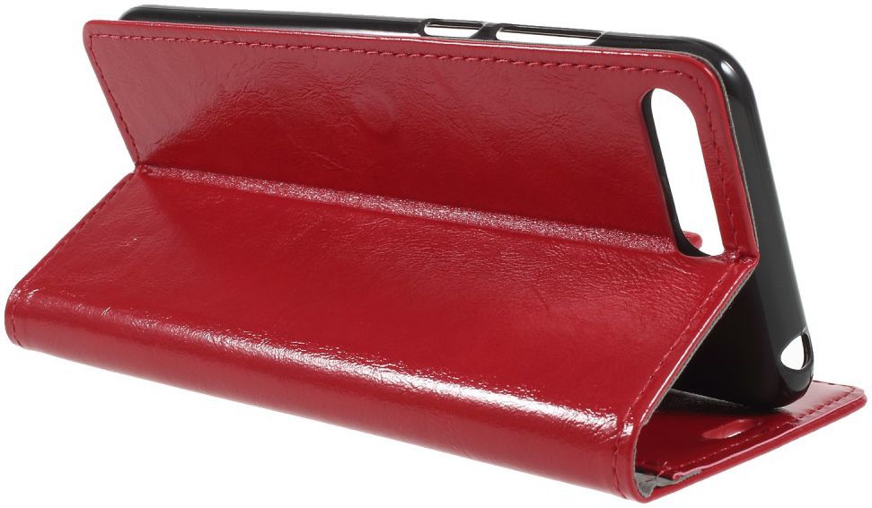 Huawei Y6 (2018) Lederen Wallet Stand Hoesje Rood afbeelding 3