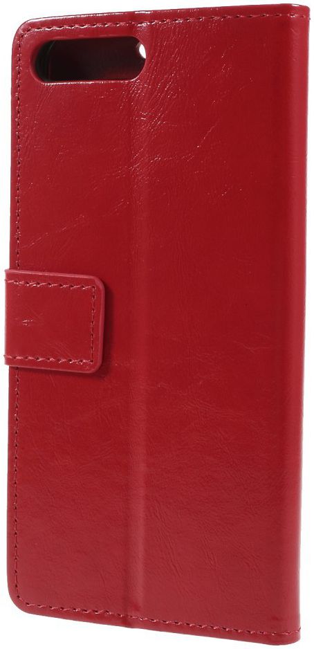 Huawei Y6 (2018) Lederen Wallet Stand Hoesje Rood afbeelding 6