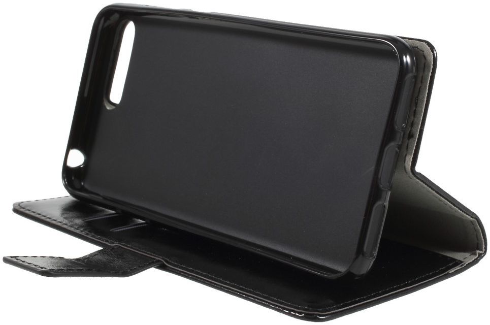 Huawei Y6 (2018) Lederen Wallet Stand Hoesje Zwart afbeelding 3