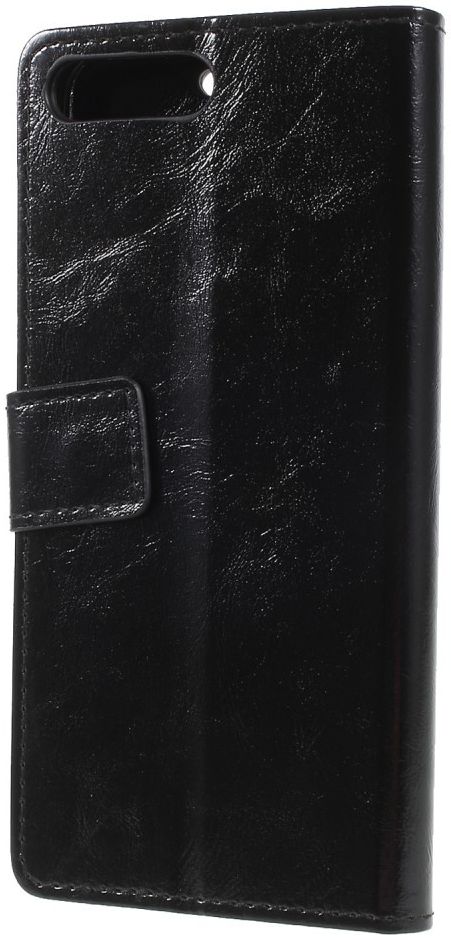 Huawei Y6 (2018) Lederen Wallet Stand Hoesje Zwart afbeelding 6