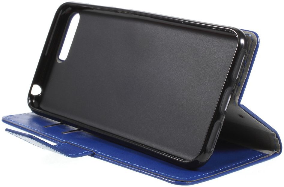 Huawei Y6 (2018) Lederen Wallet Stand Hoesje Blauw afbeelding 3
