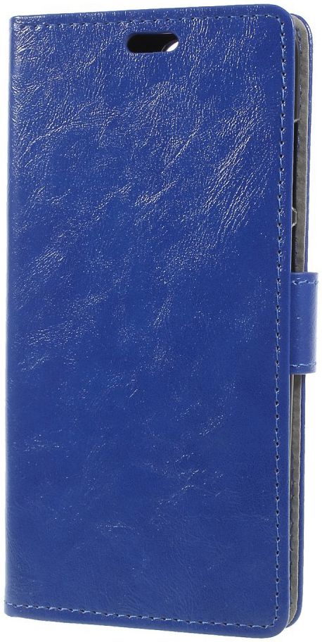 Huawei Y6 (2018) Lederen Wallet Stand Hoesje Blauw afbeelding 4