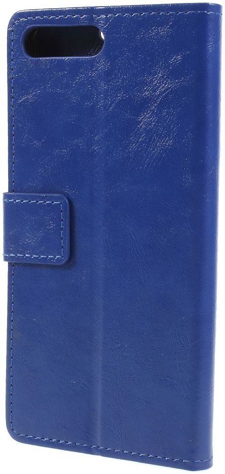 Huawei Y6 (2018) Lederen Wallet Stand Hoesje Blauw afbeelding 6