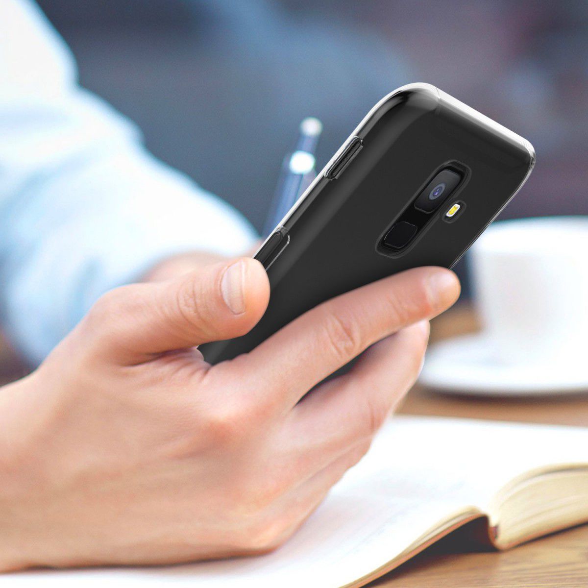 Samsung Galaxy A6 Hoesje Dun TPU Transparant afbeelding 4