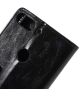 HTC Desire 12 Plus Lederen Wallet Stand Hoesje Zwart