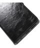 HTC Desire 12 Plus Lederen Wallet Stand Hoesje Zwart