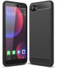 HTC Desire 12 Geborsteld TPU Hoesje Zwart