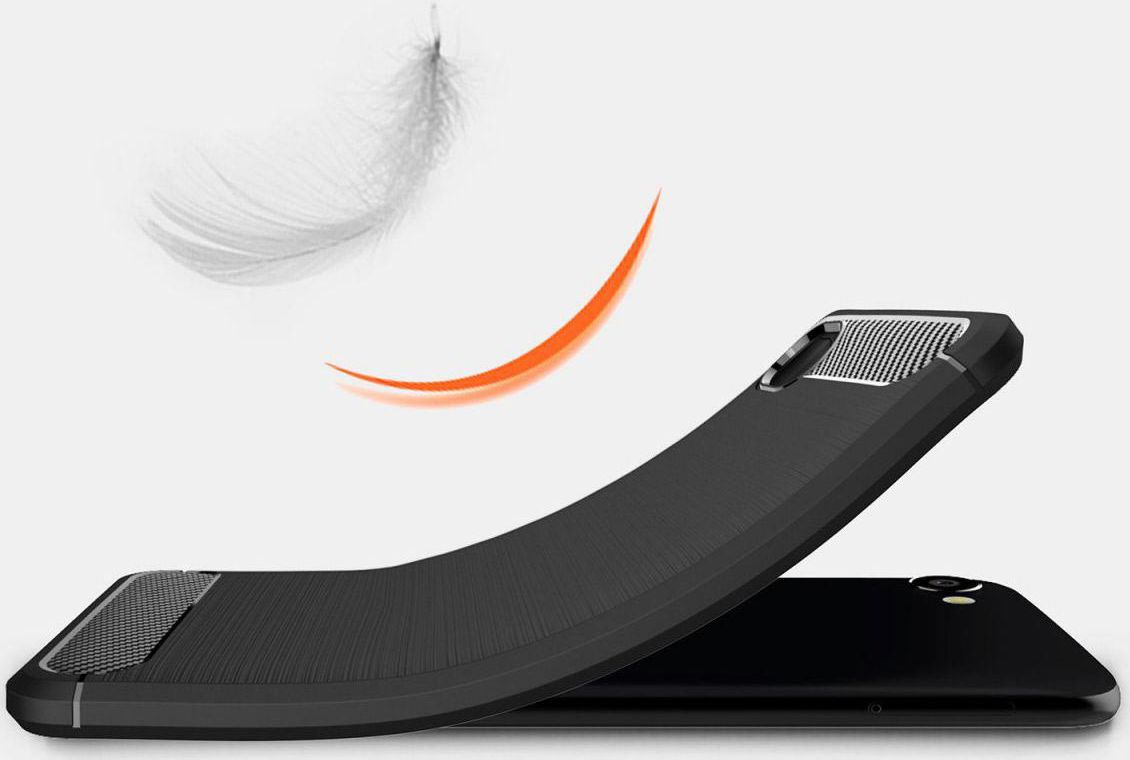 HTC Desire 12 Geborsteld TPU Hoesje Zwart afbeelding 4