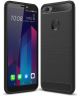 HTC Desire 12 Plus Geborsteld TPU Hoesje Zwart