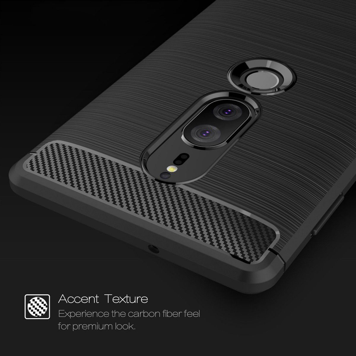 Sony Xperia XZ2 Premium Geborsteld TPU Hoesje Zwart afbeelding 4
