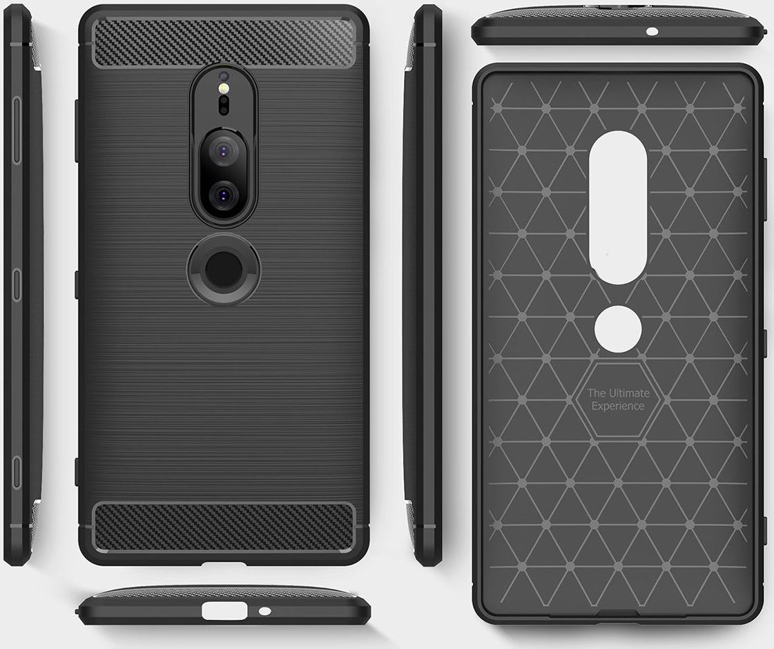Sony Xperia XZ2 Premium Geborsteld TPU Hoesje Zwart afbeelding 6