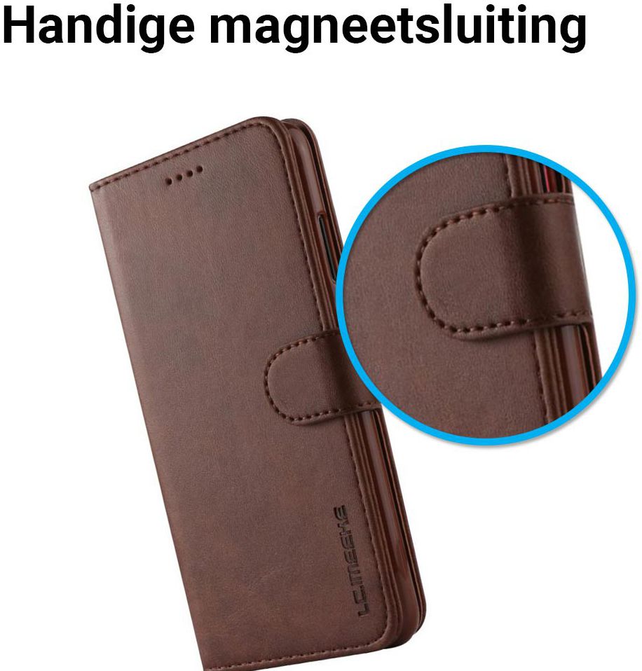 Huawei P20 Pro Lederen Portemonnee Stand Bookcase Hoesje Bruin afbeelding 5