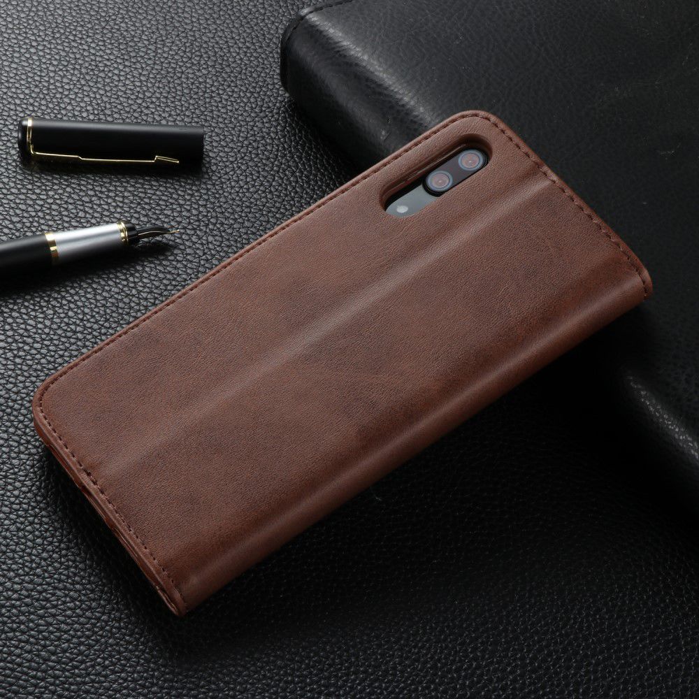 Huawei P20 Pro Lederen Portemonnee Stand Bookcase Hoesje Bruin afbeelding 12