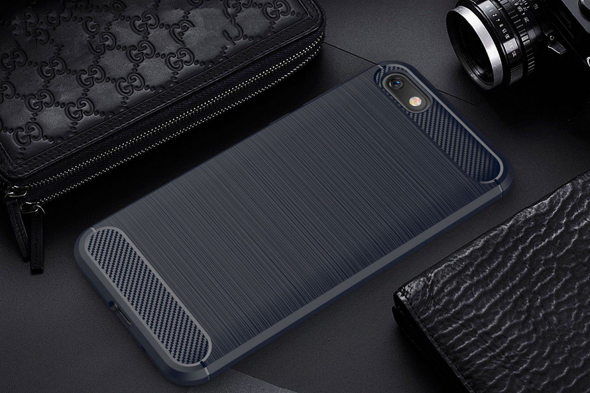 Huawei Y5 (2018) Geborsteld TPU Hoesje Blauw afbeelding 2