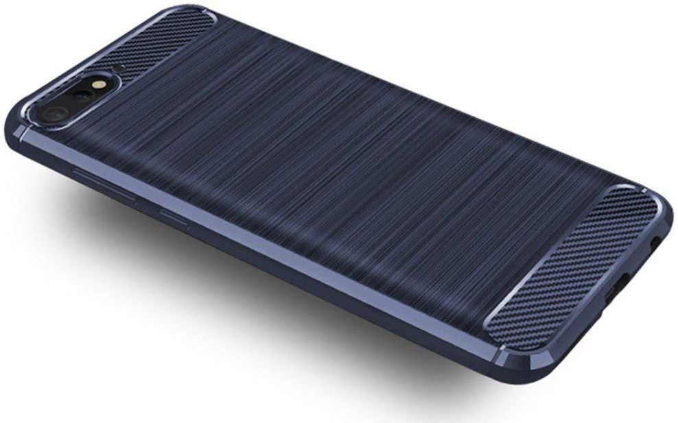 Huawei Y6 (2018) Geborsteld TPU Hoesje Blauw afbeelding 4