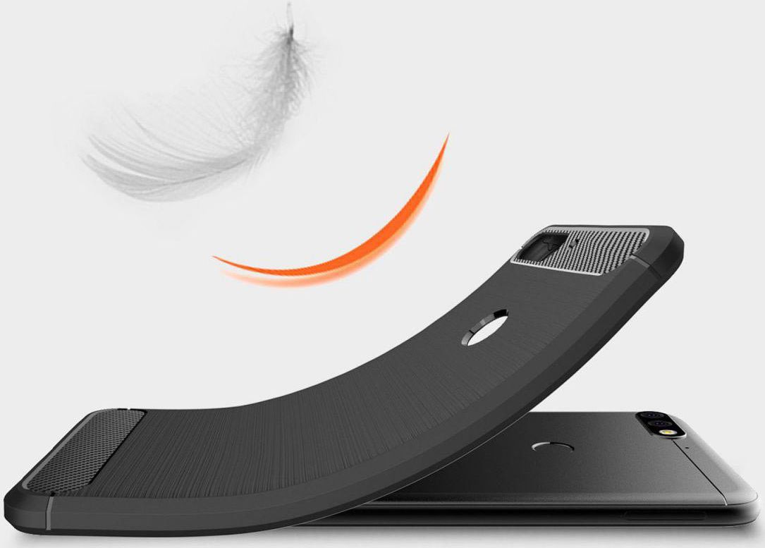Huawei Y7 (2018) Geborsteld TPU Hoesje Zwart afbeelding 4
