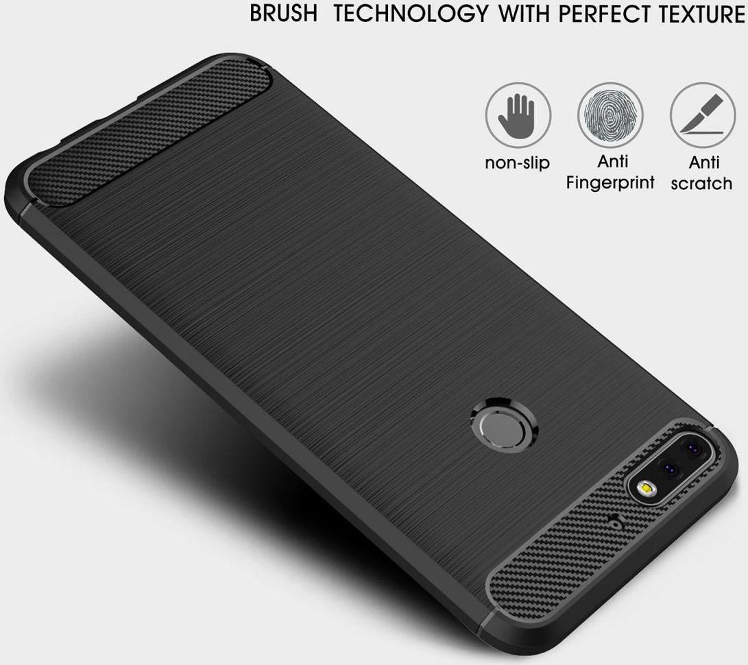 Huawei Y7 (2018) Geborsteld TPU Hoesje Blauw afbeelding 4