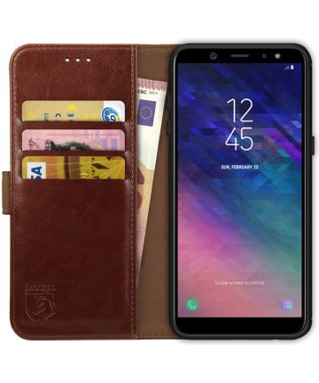 Rosso Element Samsung Galaxy A6 Hoesje Book Cover Bruin Hoesjes