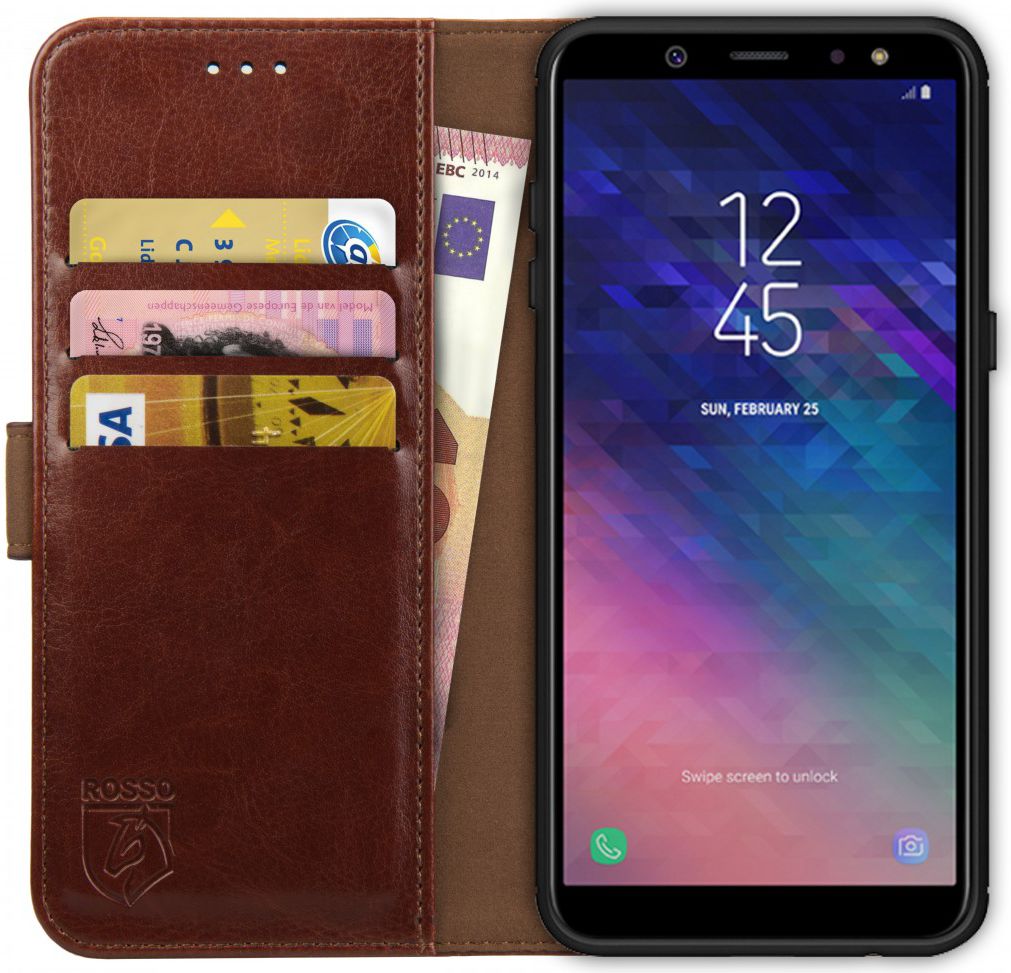 Rosso Element Samsung Galaxy A6 Hoesje Book Cover Bruin afbeelding 1