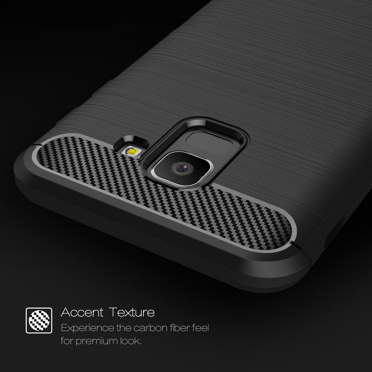 Samsung Galaxy J6 (2018) Geborsteld TPU Hoesje Zwart afbeelding 10