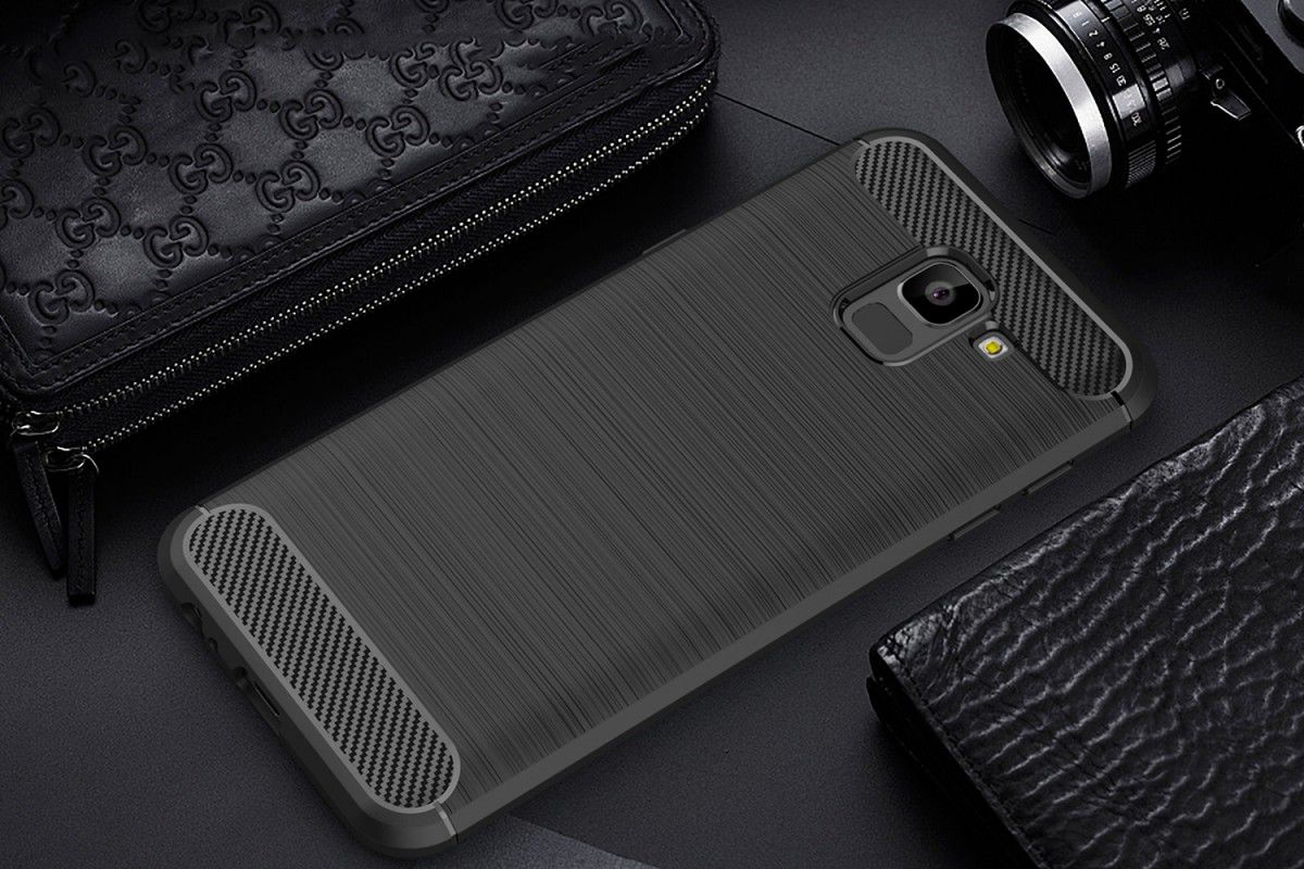Samsung Galaxy J6 (2018) Geborsteld TPU Hoesje Zwart afbeelding 8