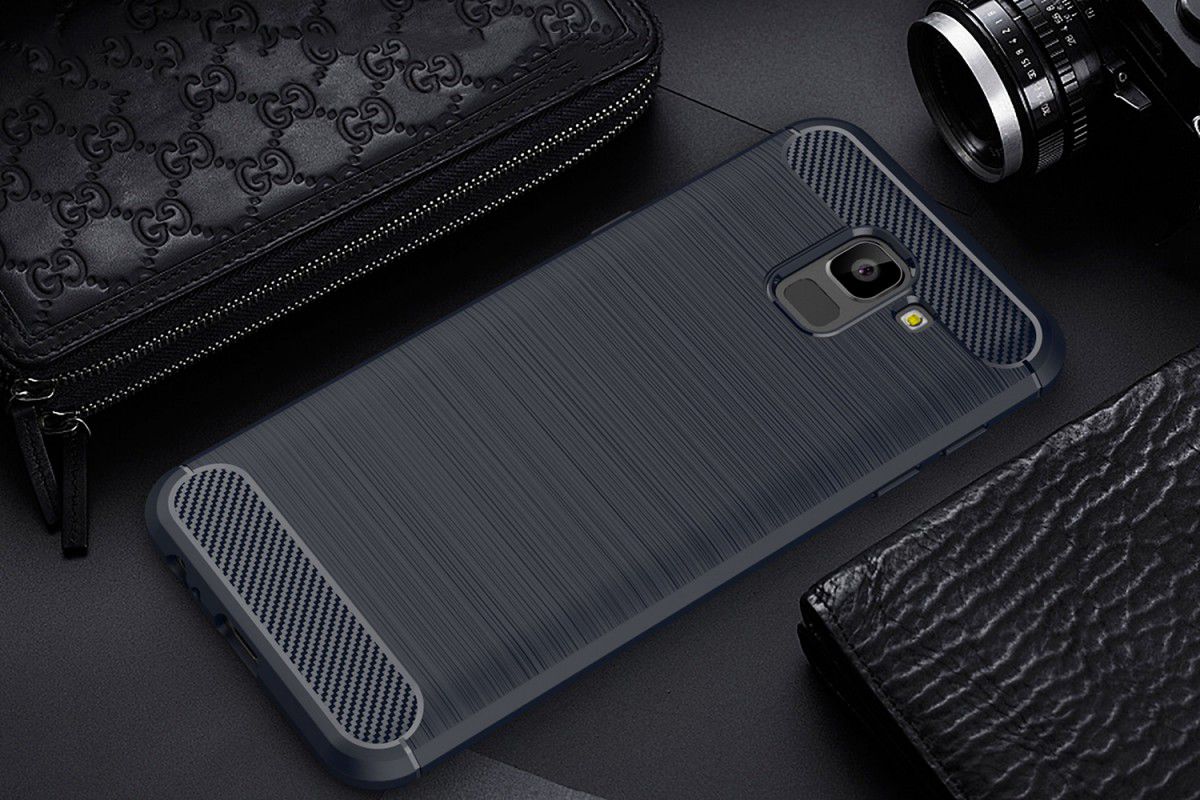 Samsung Galaxy J6 (2018) Geborsteld TPU Hoesje Blauw afbeelding 2