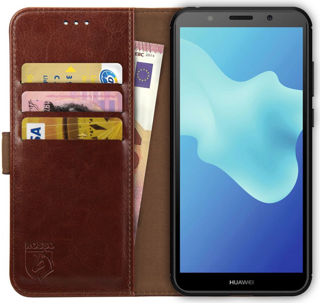 Rosso Element Huawei Y5 2018 Hoesje Book Cover Bruin afbeelding 1