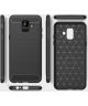 Samsung Galaxy A6 Geborsteld TPU Hoesje Zwart