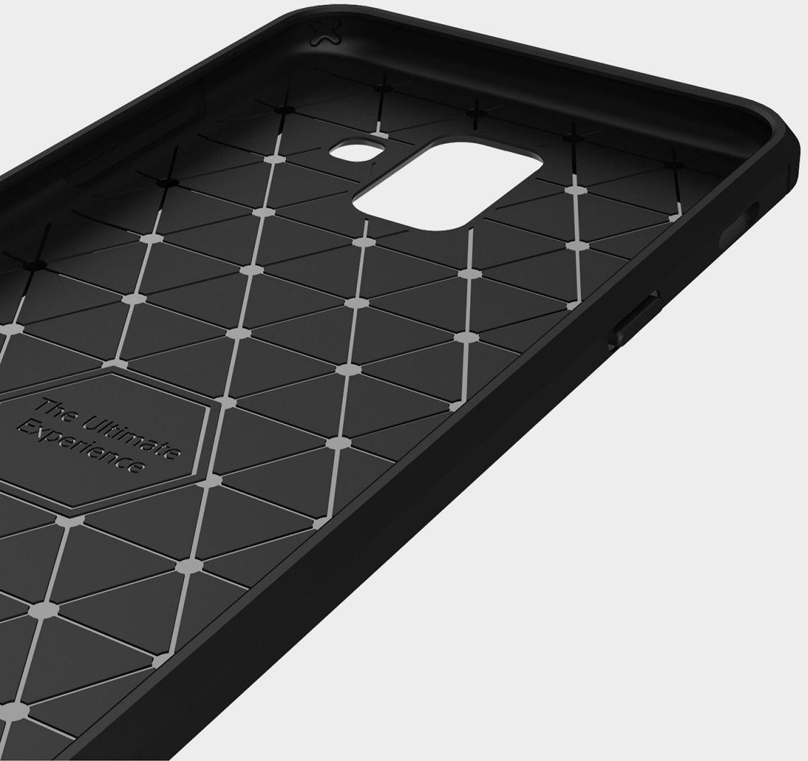 Samsung Galaxy A6 Geborsteld TPU Hoesje Zwart afbeelding 5