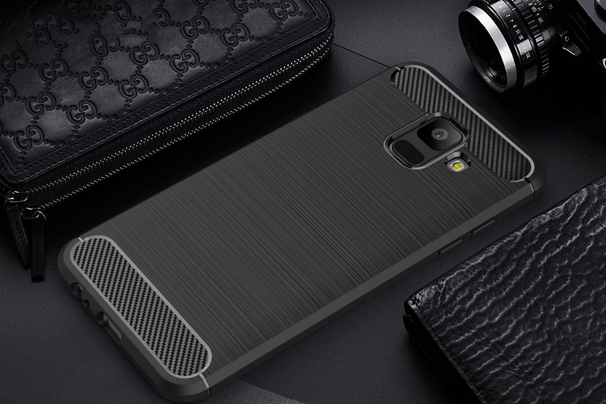 Samsung Galaxy A6 Geborsteld TPU Hoesje Zwart afbeelding 10