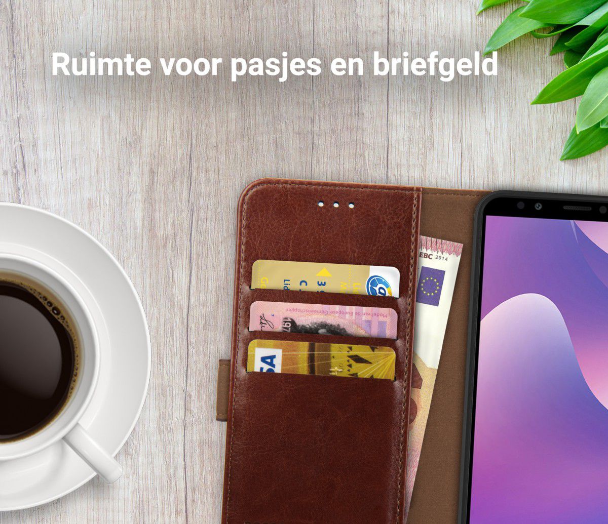 Rosso Element Huawei Y7 2018 Hoesje Book Cover Bruin afbeelding 8