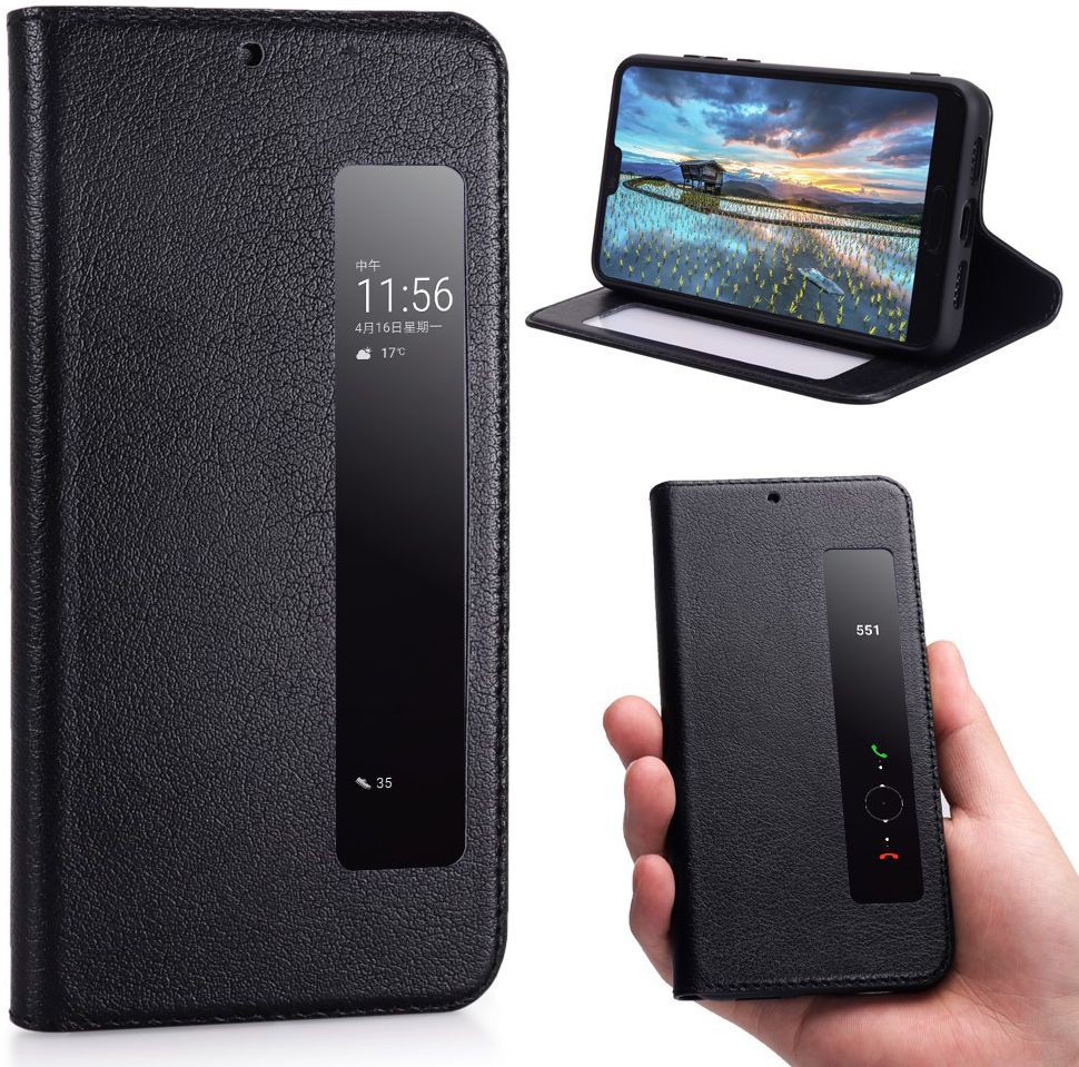 Huawei P20 Window View Hoesje Zwart afbeelding 2