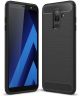 Samsung Galaxy A6 Plus Geborsteld TPU Hoesje Zwart