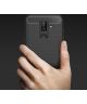 Samsung Galaxy A6 Plus Geborsteld TPU Hoesje Zwart