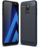 Samsung Galaxy A6 Plus Geborsteld TPU Hoesje Blauw