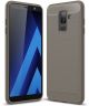 Samsung Galaxy A6 Plus Geborsteld TPU Hoesje Grijs